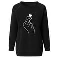 thumbnail image 3 of WEAIXIMIUNG Sweatshirts Mignons pour Femmes Pull Décontracté Col Rond Graphique Cœur Sans Capuche, 3 of 3