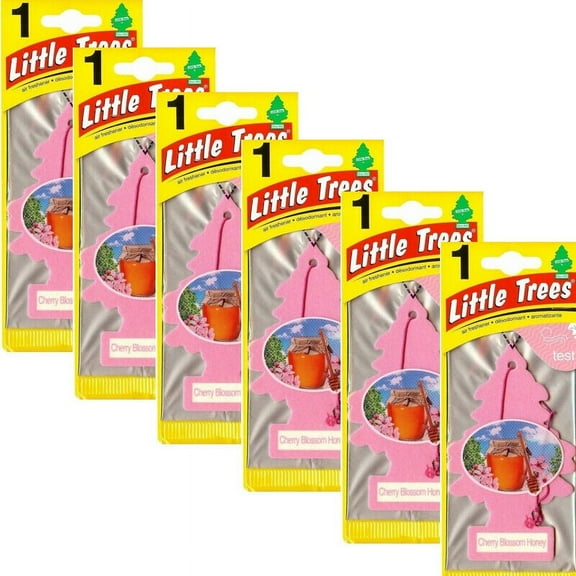 Little Trees Long-Lasting Automotive Air Fresheners, Cherry Blossom Honey, 6 Count