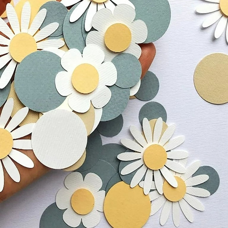Flower Confetti Boho Groovy Daisy Spring Floral Round Confetti for Party  Decorations - SUNBEAUTY