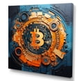 thumbnail image 2 of Designart "Gold and Blue Bitcoin Cryptocurrency" Fashion Wall Art - Glam Gold Fashion Bitcoin Bedroom Canvas Wall Art, 2 of 6