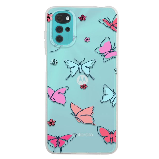 Funda InstaCase para Moto G22 Trazo de Mariposas Protector Antigolpes