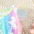 thumbnail image 4 of Kkkded 18M-6T Kids Toddler Summer Dresses for Girls,Little Girls Short Sleeve Mesh a Line Dress Baby Dress Skirt Tutu Dress Casual Rainbow Printing Birthday Dress, 4 of 8