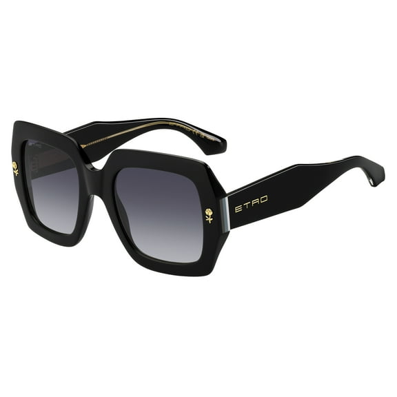Etro 0011/S 807-9O Women's Square Sunglasses - Black Frame, Gray Gradient Lenses