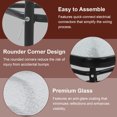 thumbnail image 3 of QueipA Outdoor Table Patio Table Dining Table w/ Tempered Glass Umbrella Hole for Lawn, 3 of 8