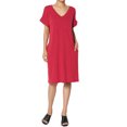 thumbnail image 1 of TheMogan Robe T-Shirt à Manches Courtes Col en V avec Poche pour Femmes Grande Taille, 1 of 6