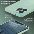 thumbnail image 3 of Liquid Silicone Wireless Charging Phone Case for iPhone 12 Pro Max 6.7 inch, Built-in Magnets Compatible with MagSafing Faster Charging Slim Fit Soft Microfiber Cover - Mint Green, 3 of 15