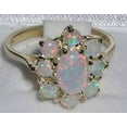 thumbnail image 4 of LBG British Made 18k Yellow Gold Natural Opal Womens Cluster Ring - 33 size options - Size, 4 of 5