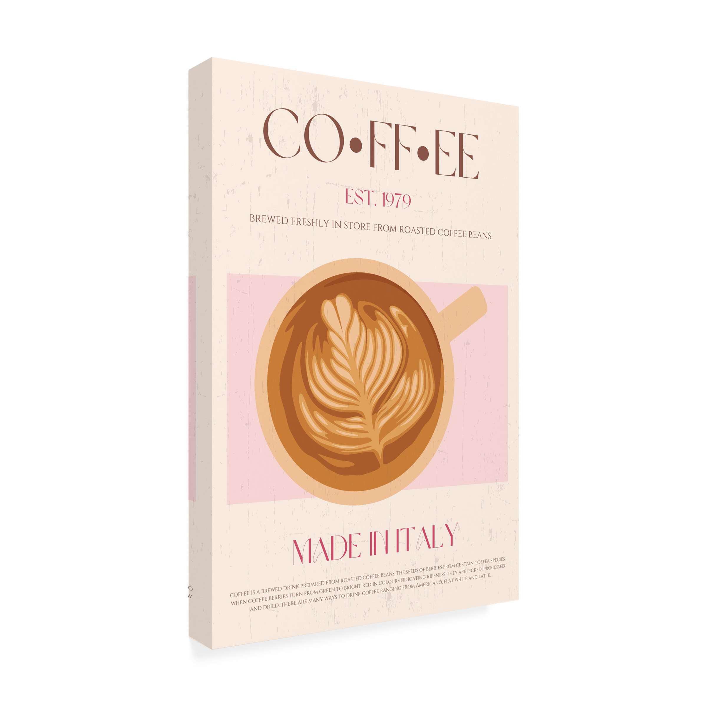 Canvas Wall Art - Nazma Khokhar 'Coffee' Wall Art for Living Room, Bedroom, or Office Décor by Trademark Fine Art - 30 x 47 Inches - 30x47