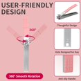thumbnail image 3 of Manicure Set 18 in 1 Professional Pedicure Nail scissors Grooming Kit with Leather Travel Case Pink, 3 of 5