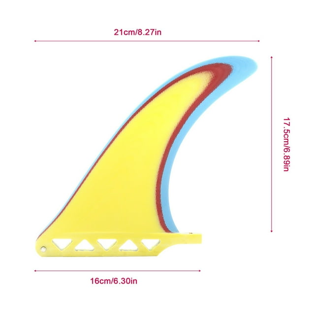 Yellow 7/8 Inch Surfboard Single Fin Sup Handmade Fiberglass Fin For Surfing