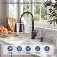 thumbnail image 4 of TVOFEK Matte Black Kitchen Faucet with Sprayer 3-Mode, Commercial Single Handle Stainless Steel Sink Faucets with Deck Plate for RV Bar Laundry Camper Farmhouse, 4 of 14