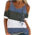 thumbnail image 1 of Womens Fashion Casual Print Short Sleeve Round-Neck Blouses Shirts, 1 of 4