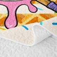 thumbnail image 5 of Homewish Baseball Ice Cream Drip Twin Quilt Set,Waffle Us Flag Twin Coverlet Set,2 Pieces, 5 of 7