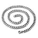 thumbnail image 2 of Plata Titanio Cadena de Acero Cubana Collar de Oro para Hombres Niños Collar chapado en oro, 2 of 8