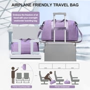 Gynky Travel Duffle Bag Gym Bags with Shoe Compartment Wet Pocket Waterproof for Weekender Overnight Gym Sports Traveling Swimming Yoga Workout, Violet