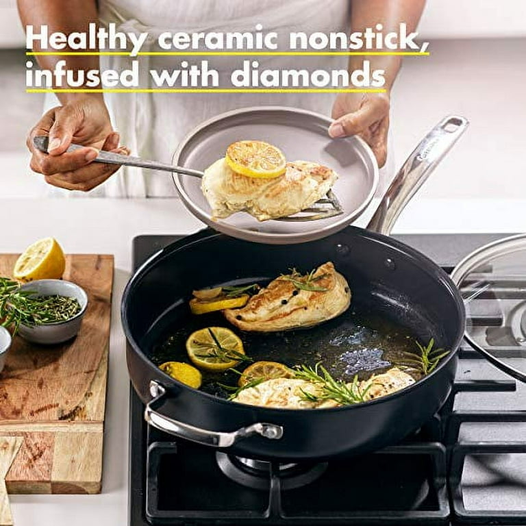 GreenPan SearSmart™ Healthy Ceramic Nonstick Saute Pan With Lid, 5Qt