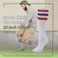 thumbnail image 2 of Yacht & Smith 32 Inch Wholesale Men's Long Tube Socks, Cotton Big And Tall Tube Socks Size 13-16 - White w/Stripes - 24 Packs, 2 of 7