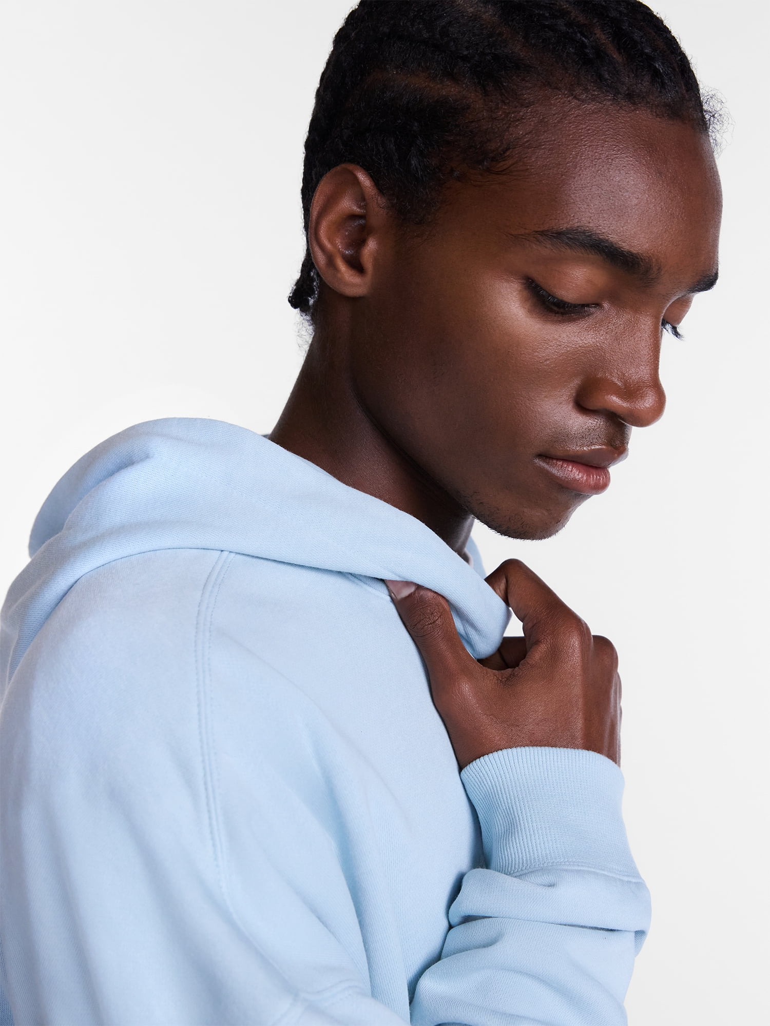 No Boundaries Boxy Fit Oversized Fleece Hoodie with Long Sleeves, Men's XS-4XLT