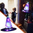 thumbnail image 2 of Gallickan Lighted Witch Hat, Light Up LED Halloween Witch Hat, Halloween Decorations for Outdoor Garden Party Carnival Supplies for Party Decor, Purple, 2 of 5