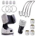 thumbnail image 1 of Juego De Accesorios Para Automóvil Bling Para Mujer Soporte Para Teléfono Para Automóvil Bling Soporte Para Reposacabezas De Automóvil Anillos Ganchos Para Automóvil Cargador De Automóvil Usb Y Tapas Noticed VI011262-00, 1 of 6