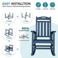thumbnail image 5 of SUUNYN Set of 4 Outdoor Rocking Chairs, HDPE Porch Rockers for Patio Deck, All-Weather, 380lbs Load, Navy, 5 of 9