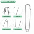 thumbnail image 2 of Paquete de 30 alfileres de seguridad grandes de 4" para costura y manualidades, color plata, 2 of 7