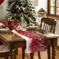 thumbnail image 4 of Merry Christmas Snowflake Bell on Red Table Runner 13x108in Non-Slip Cotton Linen Table Runners, Winter Snow Seamless Dresser Scarves TableRunner for Dinner Kitchen Dining Wedding Party, 4 of 9