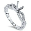 Pompeii3 1/3ct Infinity Twist Diamond Engagement Ring Setting 14K White Gold