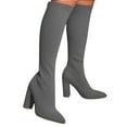 thumbnail image 4 of Chenyee Knee High Boots for Women Heel Pointed Toe Breathable Stretch Knit Sock Booties, 4 of 6