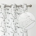thumbnail image 6 of Pinewave Semi Sheer Gray Leaf Curtains Embroidery Floral White Drapes, 2 Panels, 6 of 8