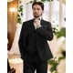 thumbnail image 3 of Traje MAGE MALE de 3 piezas slim fit con un botón, negro, 3 of 9