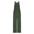 thumbnail image 5 of LEBONYARD Women's Open Back Jumpsuits,Corduroy Overalls for Women Barrel Wide Leg Bib Corduroy Pants Women Adjustable Romper Jumpsuit with Pockets Army Green XL, 5 of 8