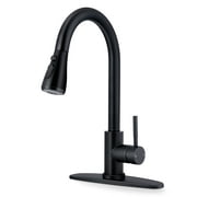Vesteel Kitchen Sink Faucet with Pull Down Sprayer, 18/10 Stainless Steel Matte Black Kitchen Tall Water Faucet Brushed Nickel, Single Handle & Deck Plate