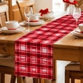 thumbnail image 5 of Red Plaid Table Runner 48 Inches Long Farmhouse Dress Scarves, Modern Art Checkered Farmhouse Dining Tablerunner for Coffee Table/Kitchen Island/Party Décor, 13" x 48", 5 of 8