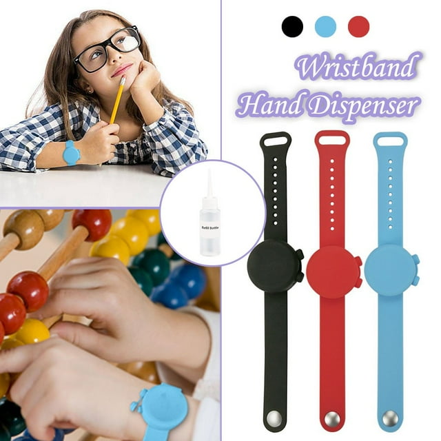 Agiferg 3PC Adult Kid Liquid Wristband Hand Dispenser Handwash Gel With Whole Sanitizing