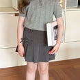 thumbnail image 6 of MUXiin Girls Pleated School Uniform Skirt with Shorts, Athletic Tennis Skirts for Girls, Toddler Skort Back To School Fashion,4-5 Years,Grey, 6 of 9
