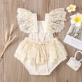 thumbnail image 4 of Newborn Baby Girls Princess Romper Flower Bodysuit Jumpsuit Playsuit Outfits, 4 of 9