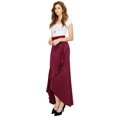 thumbnail image 5 of Made by Johnny Women's Wrapped High Low Ruffle Maxi Skirt XS WINE, 5 of 6