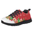 thumbnail image 2 of Uourmeti Kids Christmas Sneakers Size 1.5 Boys Girls Knitted Mesh Sneakers with Snowman Capybara Print Athletic Sports Shoes Lightweight Slip on Trainer, 2 of 7