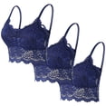 thumbnail image 1 of Sujetador de encaje con tirantes sólidos para mujer, ropa interior de poliéster, 3 piezas, 1 of 1