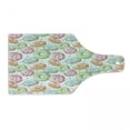 thumbnail image 1 of Watercolor Cutting Board, Delicious Donuts Pattern Various Flavors Sprinkles Stars Background, Decorative Tempered Glass Cutting and Serving Board, Wine Bottle Shape, Multicolor, by Ambesonne, 1 of 1