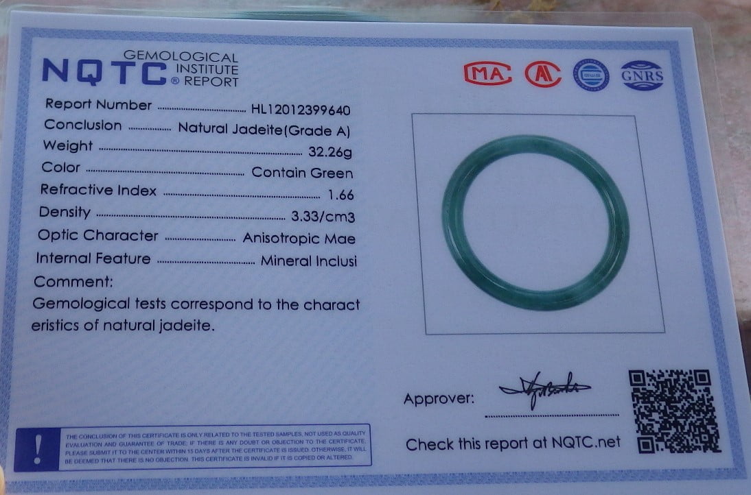 Icy Green Natural A JADE Jadeite Circle Bangle Bracelet 55 mm 681102 TN