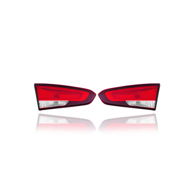 Tail Light - Compatible/Replacement for '17-18 Kia Forte Sedan LX/S-Only - Halogen, Inner On Trunk Lid - Pair, Left Driver + Right Passenger Set - 92404B0600, 92403B0600