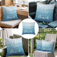 thumbnail image 4 of Throw Pillow Covers, Blue Summer Beach Decorative Throw Pillow Covers 20x20 Inch, Coastal Vacation Blue Wooden Square Linen Pillow Cases for Couch/Living Room/Sofa, 4 of 9