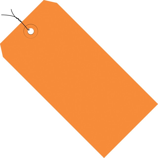 Etiqueta De Descuento Y Etiquetas De Envío Naranja Cableadas 13 Pt 4 3/4' X 2 3/8' 5 (Caja De 1000)