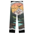 thumbnail image 4 of Mountain Sunset Forest Winter Female Pants Flannel High Waist Women Pants Lady Warm Straight Leg Plush Trousers, 4 of 7