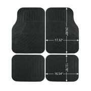 Auto Drive 4PC Rubber Light Duty Floor Liner Cursor Black - Universal Fit-CM4101
