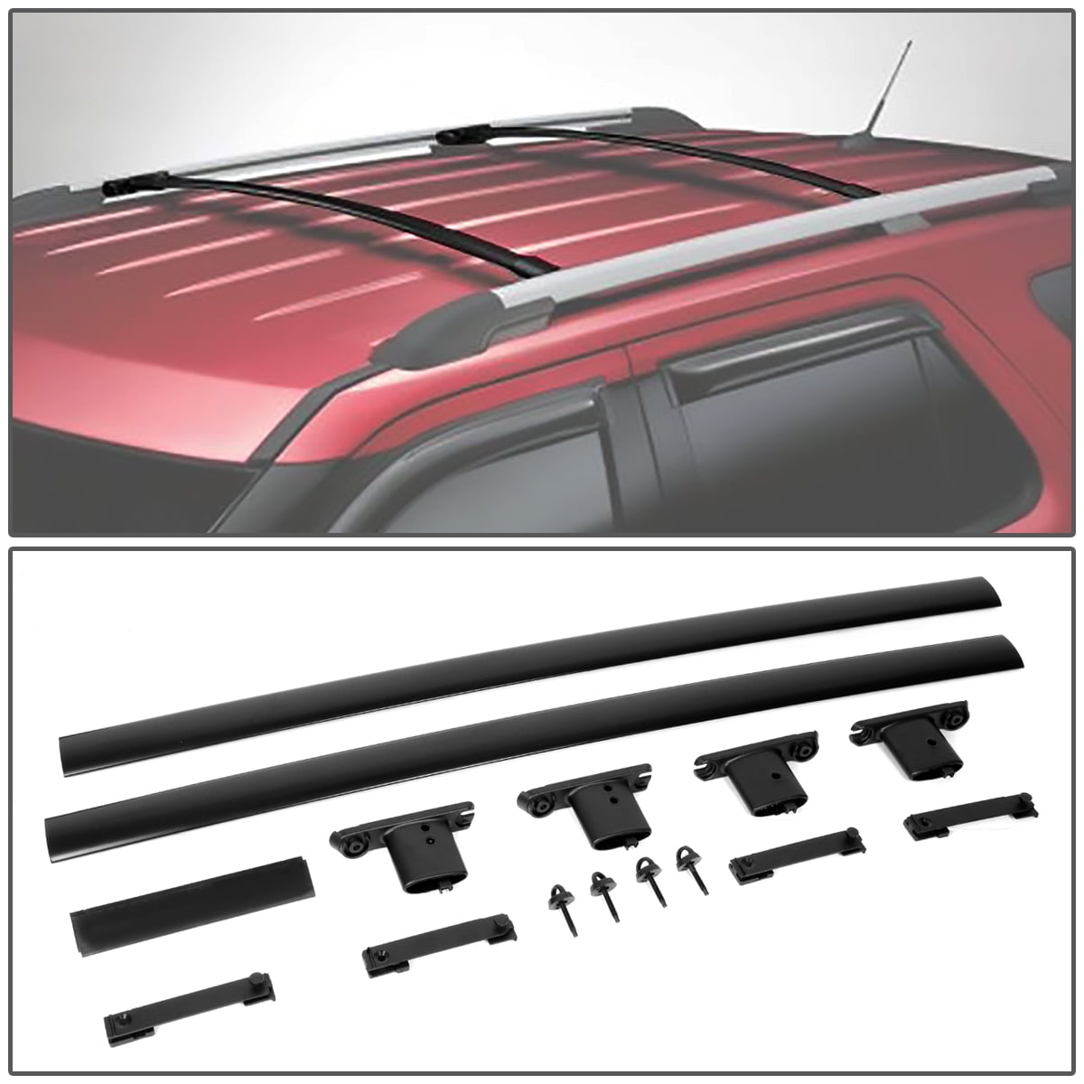 OE Fit Matte Black Roof Rack Luggage//Cargo Rail Crossbar Bar For 11-15 Explorer