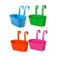 thumbnail image 3 of Almencla 4Pcs Hanging Flower Pots Flower Bucket Plant Pots for Porch Outdoor Backyard Style B, 3 of 8
