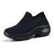 thumbnail image 2 of HAOSHIDUO Zapatillas de Tenis para Mujer Ligeras cómodas de Malla Calzado de Caminata para Mujer sin Cordones Negro puro 23.5 cm Negro puro 23.5 cm Xishao ropa, 2 of 2